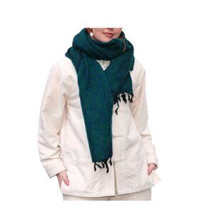 Cheppu From Himalaya Made In Nepal Blanket Scarf Green One Size